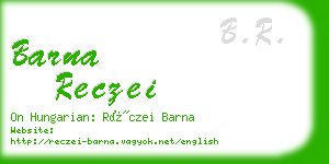 barna reczei business card